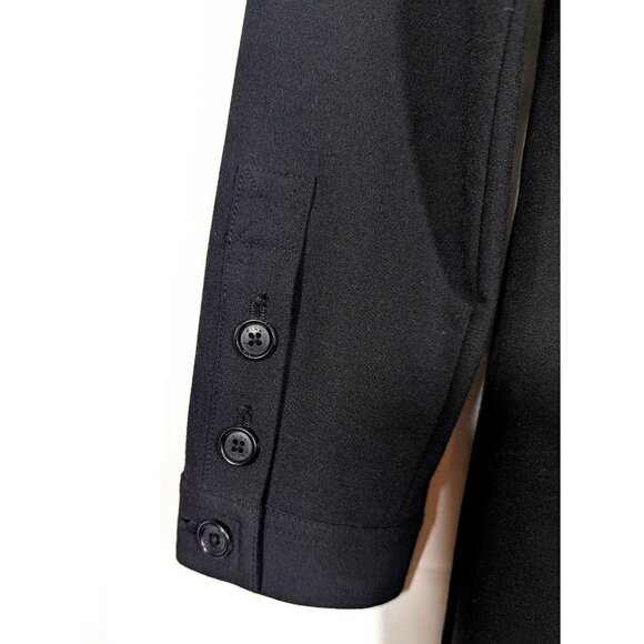 Pink Tartan Canada Black Trench Coat Shirt Dress Size 6 Tab Pockets Long Sleeve - Picture 6 of 7